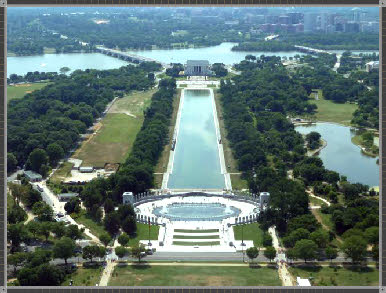 Blick vom Washington Monument in Richtung Lincoln Memorial